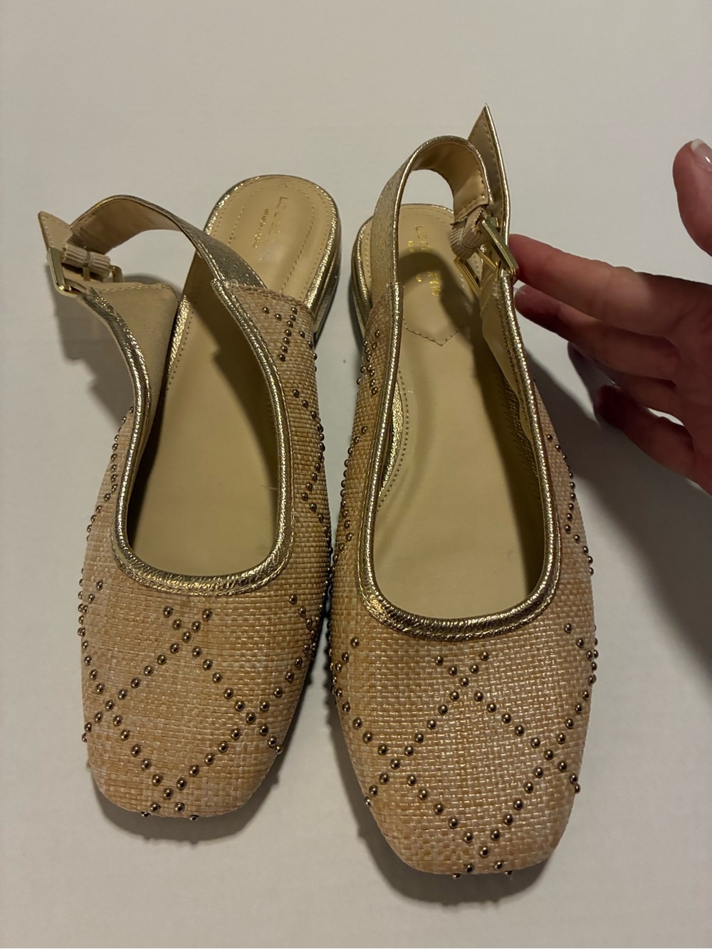 Gold Slingback Beaded Women’s Flats Liz Claiborne